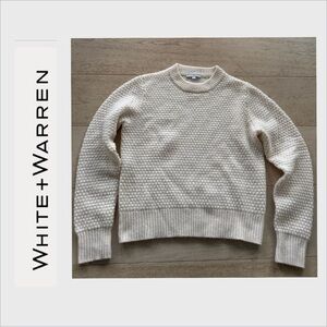 WHITE + WARREN textured Jacquard Cashmere Sweater S